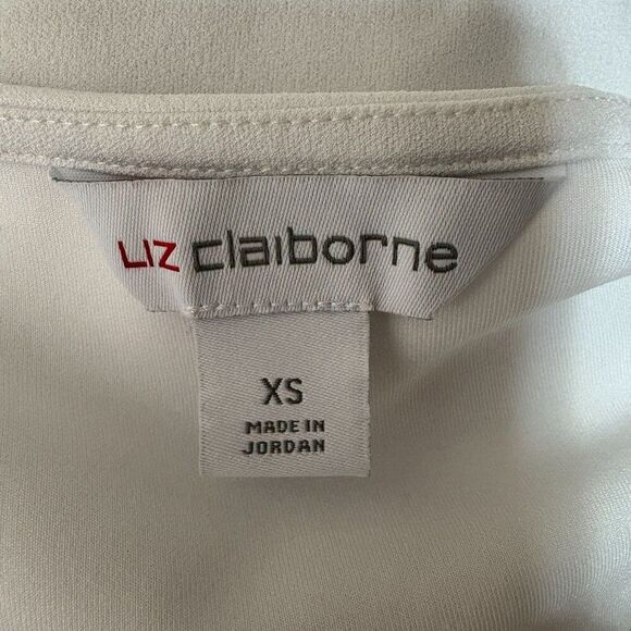 Liz Claiborne Solid White Blouse Size Extra Small - Picture 5 of 6